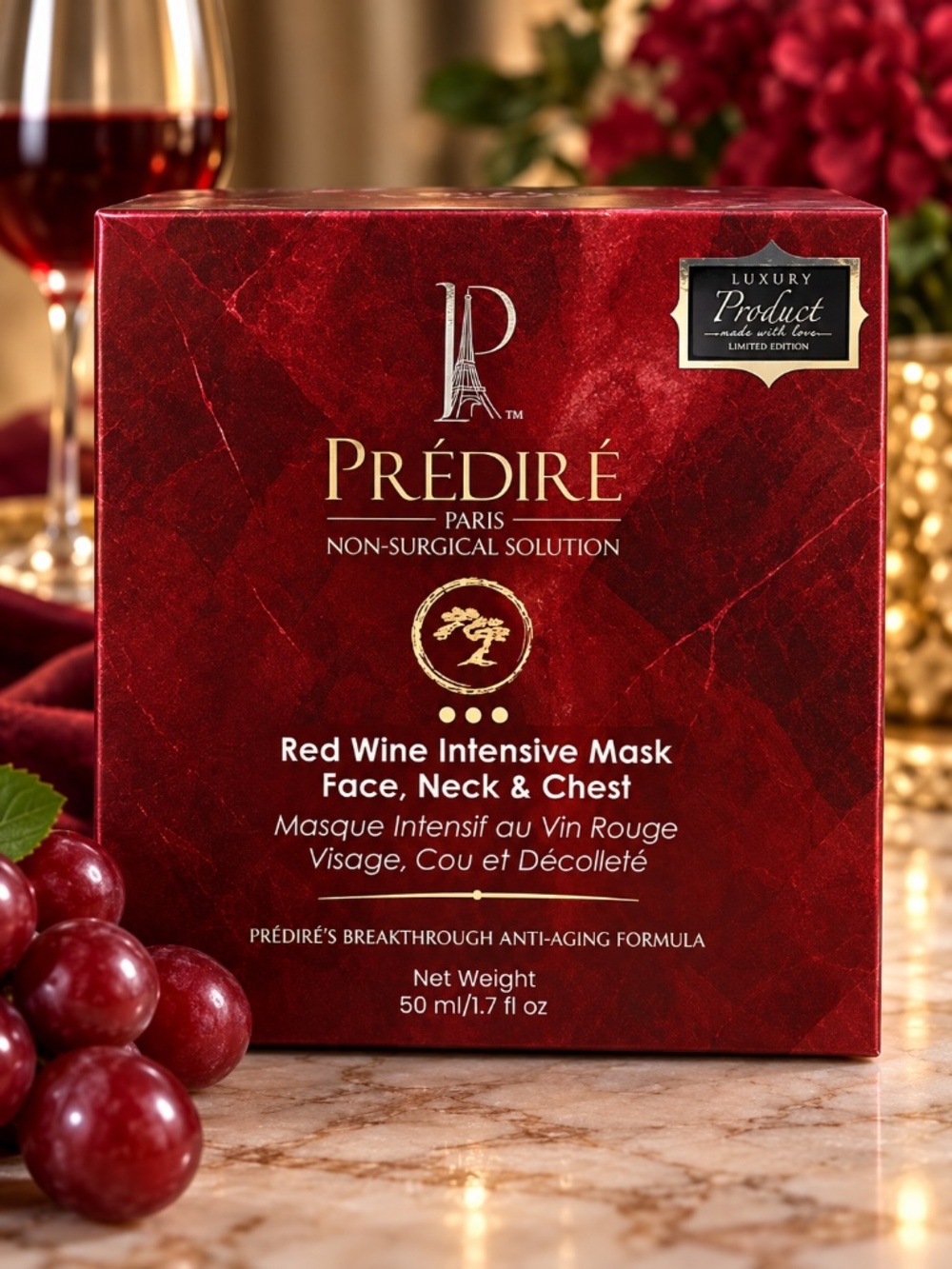 Prédiré Paris Red Wine Intensive Mask-Face, Neck and Chest 1.7 fl oz, MSRP $950